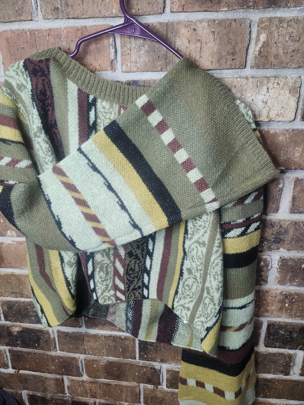Olive Multi-Stripe Women's Sweater
